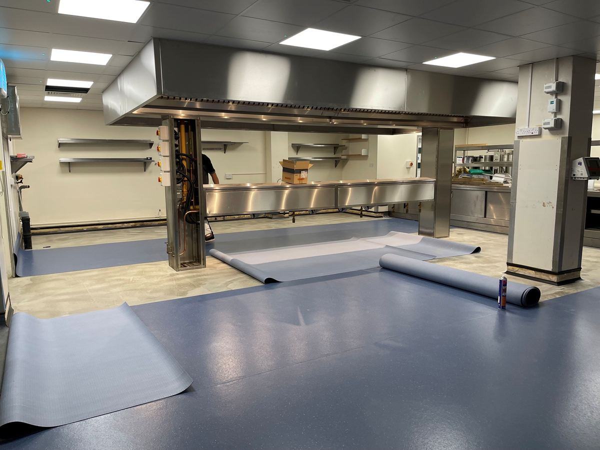 East Midlands Conference Centre kitchen canopy installation by Castle Catering Engineers