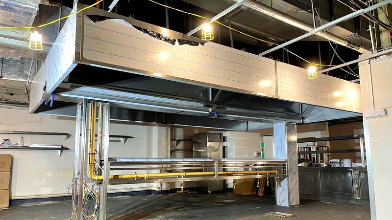 Commercial kitchen extraction canopy installation — Castle Catering Engineers