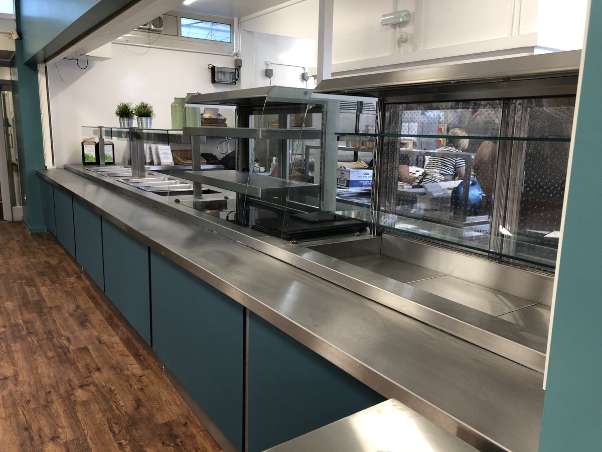 Waltons Academy — new servery counter with Ceran worktops, heated gantries and grab-and-go units
